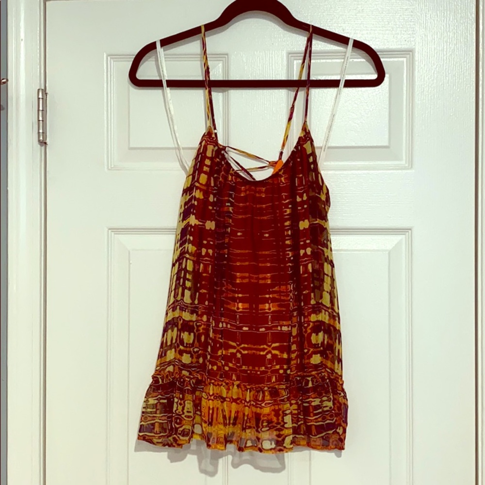 Flowy lace back tank